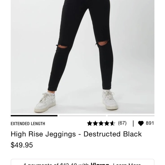 Black Garage Destructed High Rise Jeggings - Picture 1 of 4